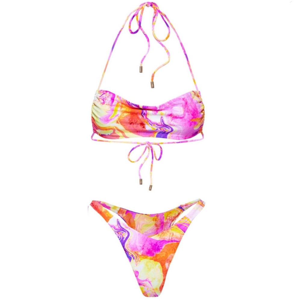 Kamari Swim Capri Scoop Bikini Halter Top and Cheeky Bikini Bottom Set